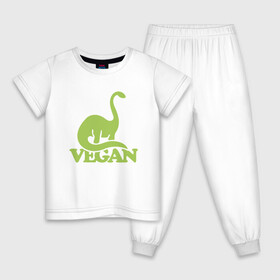 Детская пижама хлопок с принтом Dino Vegan в Екатеринбурге, 100% хлопок |  брюки и футболка прямого кроя, без карманов, на брюках мягкая резинка на поясе и по низу штанин
 | green | greenpaece | nature | sport | vegan | yoga | веган | вегетарианец | гринпис | динозавр | еда | животные | жизнь | здоровье | зеленый | йога | мир | овощи | пища | планета | природа | растение | спорт | тело | фрукты