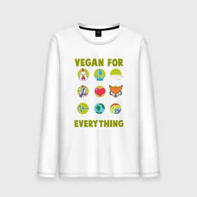 Мужской лонгслив хлопок с принтом Vegan For Everything в Екатеринбурге, 100% хлопок |  | Тематика изображения на принте: green | greenpaece | nature | sport | vegan | yoga | веган | вегетарианец | гринпис | еда | животные | жизнь | здоровье | зеленый | йога | мир | овощи | пища | планета | природа | растение | спорт | тело | фрукты