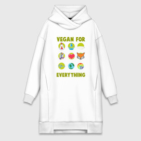 Платье-худи хлопок с принтом Vegan For Everything в Екатеринбурге,  |  | green | greenpaece | nature | sport | vegan | yoga | веган | вегетарианец | гринпис | еда | животные | жизнь | здоровье | зеленый | йога | мир | овощи | пища | планета | природа | растение | спорт | тело | фрукты