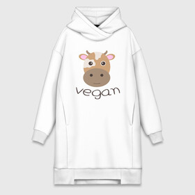 Платье-худи хлопок с принтом Vegan Cow в Екатеринбурге,  |  | cow | green | greenpaece | nature | sport | vegan | yoga | веган | вегетарианец | гринпис | еда | животные | жизнь | здоровье | зеленый | йога | корова | мир | овощи | пища | планета | природа | растение | спорт | тело | фрукты