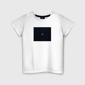 Детская футболка хлопок с принтом космос в Екатеринбурге, 100% хлопок | круглый вырез горловины, полуприлегающий силуэт, длина до линии бедер | белый | звезды | космос | синий | черный
