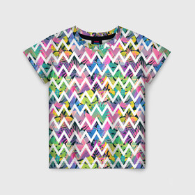 Детская футболка 3D с принтом Кривая линия и цветы в Екатеринбурге, 100% гипоаллергенный полиэфир | прямой крой, круглый вырез горловины, длина до линии бедер, чуть спущенное плечо, ткань немного тянется | абстракция | геометрия | лето | линии | паттерн | текстуры | узоры