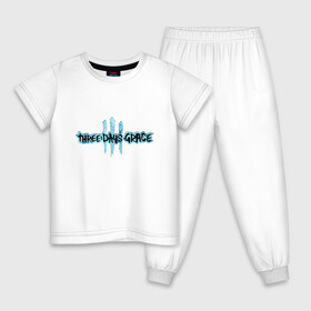 Детская пижама хлопок с принтом Three Days Grace Logo в Екатеринбурге, 100% хлопок |  брюки и футболка прямого кроя, без карманов, на брюках мягкая резинка на поясе и по низу штанин
 | alternative | metall | music | rock | three days grace | альтернатива | металл | музыка | рок | три дэйс грэйс
