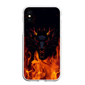 Чехол для iPhone XS Max матовый с принтом THE WITCHER ОГОНЬ в Екатеринбурге, Силикон | Область печати: задняя сторона чехла, без боковых панелей | the witcher | ведьмак | зе витчер | игра | компьютерная игра | огонь