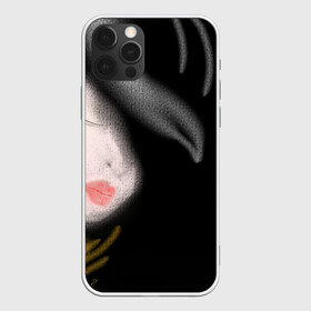 Чехол для iPhone 12 Pro с принтом Лицо девушки Нуар в Екатеринбурге, силикон | область печати: задняя сторона чехла, без боковых панелей | девушка | лицо | мелки | нуар