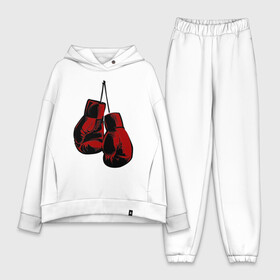 Женский костюм хлопок Oversize с принтом Боксерские перчатки в Екатеринбурге,  |  | boxing | gloves | боевые искусства | бокс | день бокса | спорт