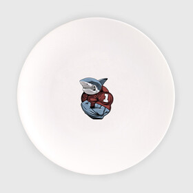 Тарелка с принтом Акула в Екатеринбурге, фарфор | диаметр - 210 мм
диаметр для нанесения принта - 120 мм | Тематика изображения на принте: акула | бодибилдер | зубы | морской | первое место | первый | рыба | хищник