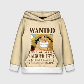 Детская толстовка 3D с принтом WANTED Monkey D. Luffy в Екатеринбурге, 100% полиэстер | двухслойный капюшон со шнурком для регулировки, мягкие манжеты на рукавах и по низу толстовки, спереди карман-кенгуру с мягким внутренним слоем | Тематика изображения на принте: anime | manga | monkey d. luffy | one piece | аниме | большой куш | ван пис | вон пис | гол д. роджер | кайдо | король пиратов | луфи | луффи | манга | манки д. луффи | нами | нико робин | пират | портгас д. эйс | ророноа зоро