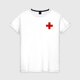 Женская футболка хлопок с принтом Hospital (Classic) в Екатеринбурге, 100% хлопок | прямой крой, круглый вырез горловины, длина до линии бедер, слегка спущенное плечо | hospital | больница | врач | госпиталь | доктор | крест | медицина