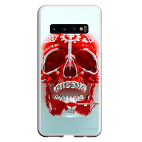 Чехол для Samsung Galaxy S10 с принтом Fallout Череп в Екатеринбурге, Силикон | Область печати: задняя сторона чехла, без боковых панелей | fallout | банда черепа | красный череп | радиация | фаллаут череп | фвллаут | череп