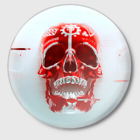 Значок с принтом Fallout Череп в Екатеринбурге,  металл | круглая форма, металлическая застежка в виде булавки | fallout | банда черепа | красный череп | радиация | фаллаут череп | фвллаут | череп