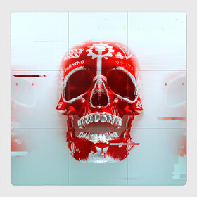 Магнитный плакат 3Х3 с принтом Fallout Череп в Екатеринбурге, Полимерный материал с магнитным слоем | 9 деталей размером 9*9 см | fallout | банда черепа | красный череп | радиация | фаллаут череп | фвллаут | череп