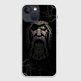 Чехол для iPhone 13 mini с принтом Odin в Екатеринбурге,  |  | odin | odinn | see you in valhalla | бог один | вальхала | вальхалла | викинг | викинги | всеотец | до встречи в вальхалле | кельт | кельтский узор | лик | лицо одина | один | перун | символ | символ викингов