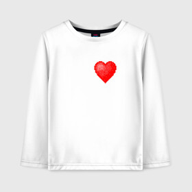 Детский лонгслив хлопок с принтом Пиксельное Сердце в Екатеринбурге, 100% хлопок | круглый вырез горловины, полуприлегающий силуэт, длина до линии бедер | любовь | пиксели | пиксельное сердце | пиксельный рисунок | рисунок | сердце