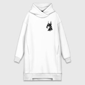 Платье-худи хлопок с принтом Doberman в Екатеринбурге,  |  | dog | streetwear | доберман | ошейник | собака