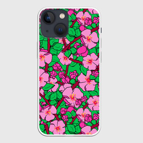 Чехол для iPhone 13 mini с принтом Цветы Сакуры, Sakura в Екатеринбурге,  |  | cherry | flowers | japan | pink | sakura | summer | азия | бутоны | вишня | девушкам | деревья | лепестки | лето | листья | нарисованные цветы | природа | розовые цветы | сад | сакура | сакура вишня | сакура цветок