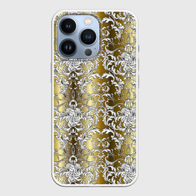 Чехол для iPhone 13 Pro с принтом gold  white в Екатеринбурге,  |  | versace | абстракция | версаче | золотые узоры | паттерн | текстуры | узоры