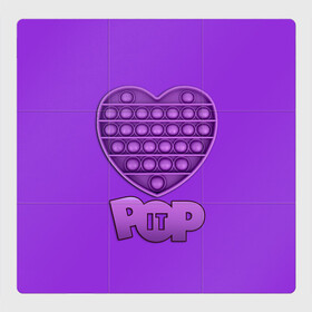 Магнитный плакат 3Х3 с принтом POP it / ПОП ит СЕРДЦЕ в Екатеринбурге, Полимерный материал с магнитным слоем | 9 деталей размером 9*9 см | pop it | антистресс | игрушка | поп ит | пузырчатая плёнка | пупырка | сердечко | сердце