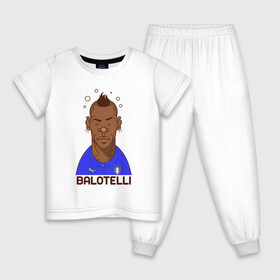 Детская пижама хлопок с принтом Balotelli в Екатеринбурге, 100% хлопок |  брюки и футболка прямого кроя, без карманов, на брюках мягкая резинка на поясе и по низу штанин
 | Тематика изображения на принте: balotelli | football | forza | italia | italy | milan | rome | sport | балотелли | гол | евро | европа | италия | итальянец | кубок | манчини | милан | рим | спорт | тренер | турист | фанат | футбол | футболист | чемпион