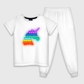 Детская пижама хлопок с принтом POP IT Единорог в Екатеринбурге, 100% хлопок |  брюки и футболка прямого кроя, без карманов, на брюках мягкая резинка на поясе и по низу штанин
 | it | minecraft | pop | unicorn | детская | детский | единорог | майнкрафт | пиксели | цветной