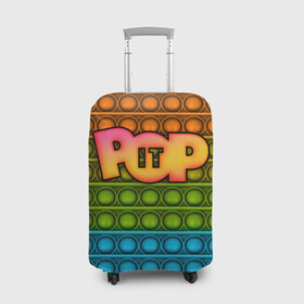 Чехол для чемодана 3D с принтом POP it ПУПЫРКА в Екатеринбурге, 86% полиэфир, 14% спандекс | двустороннее нанесение принта, прорези для ручек и колес | pop it | антистресс | игрушка | поп ит | пузырчатая плёнка | пупырка