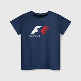 Детская футболка хлопок с принтом Formula 1 в Екатеринбурге, 100% хлопок | круглый вырез горловины, полуприлегающий силуэт, длина до линии бедер | Тематика изображения на принте: f1 | formula 1 | racing | болиды | гонки | логотип | старый логотип | формула 1