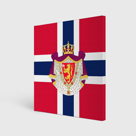 Холст квадратный с принтом Норвегия | Флаг и герб Норвегии в Екатеринбурге, 100% ПВХ |  | герб | герб норвегии | корона | красный | лев | линии | норвегии | норвегия | синий | топор | флаг | флаг норвегии | щит