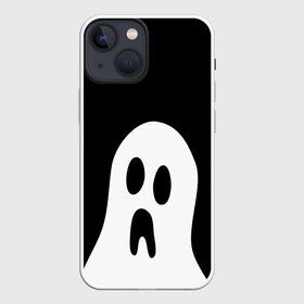 Чехол для iPhone 13 mini с принтом Привидение в Екатеринбурге,  |  | белый призрак | минимализм | привидение | призрак | рисунок | сверхъестественное