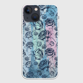 Чехол для iPhone 13 mini с принтом Темные розы   в стиле Гранж в Екатеринбурге,  |  | grunge | вампирский | гранж | графика | графический | потертый | розочки | розы | темные | темный | цветочки | цветы