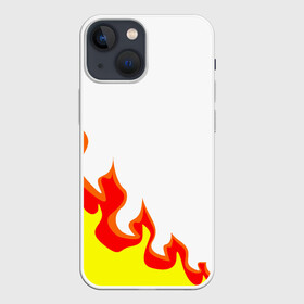 Чехол для iPhone 13 mini с принтом Огонь в Екатеринбурге,  |  | желтый | красный | минимализм | огонь | пламя | пожар | ярко