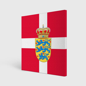 Холст квадратный с принтом Дания | Герб и флаг Дании в Екатеринбурге, 100% ПВХ |  | Тематика изображения на принте: герб | дании | дания | корона | лев | львы | сердца | сердце | флаг | щит