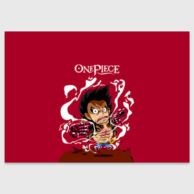 Поздравительная открытка с принтом One Piece. Луффи в ярости в Екатеринбурге, 100% бумага | плотность бумаги 280 г/м2, матовая, на обратной стороне линовка и место для марки
 | anime | manga | monkey d. luffy | one piece | аниме | большой куш | ван пис | вон пис | капитан | король пиратов | луси | луфи | луффи | луффи но уми | луффи таро | манга | манки д. луффи | мугивара | пират | пятый император