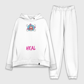 Женский костюм хлопок Oversize с принтом KEEP CALM and HEAL | Tony Tony Chopper в Екатеринбурге,  |  | Тематика изображения на принте: one piece | tony tony chopper | аниме | большой куш | ван пис | великий флот | вон пис | врач | любитель сладкой ваты | манга | ниндзя пирато минко самурайский альянс | пират | пираты соломенной шляпы