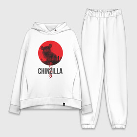 Женский костюм хлопок Oversize с принтом Chinzilla black в Екатеринбурге,  |  | chinzilla | zhinzhilla | чинзилла | шинзилла | шиншилла