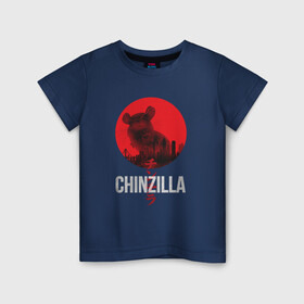 Детская футболка хлопок с принтом Chinzilla white в Екатеринбурге, 100% хлопок | круглый вырез горловины, полуприлегающий силуэт, длина до линии бедер | Тематика изображения на принте: chinchilla | chinzilla | чинзилла | шинзилла | шиншилла