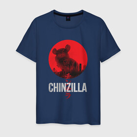 Мужская футболка хлопок с принтом Chinzilla white в Екатеринбурге, 100% хлопок | прямой крой, круглый вырез горловины, длина до линии бедер, слегка спущенное плечо. | chinchilla | chinzilla | чинзилла | шинзилла | шиншилла