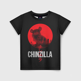 Детская футболка 3D с принтом Chinzilla red в Екатеринбурге, 100% гипоаллергенный полиэфир | прямой крой, круглый вырез горловины, длина до линии бедер, чуть спущенное плечо, ткань немного тянется | chinchilla | chinzilla | чинзилла | шинзилла | шиншилла
