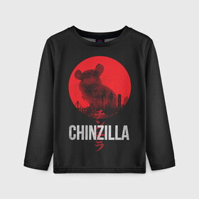 Детский лонгслив 3D с принтом Chinzilla red в Екатеринбурге, 100% полиэстер | длинные рукава, круглый вырез горловины, полуприлегающий силуэт
 | chinchilla | chinzilla | чинзилла | шинзилла | шиншилла