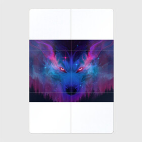 Магнитный плакат 2Х3 с принтом Космо Волк в Екатеринбурге, Полимерный материал с магнитным слоем | 6 деталей размером 9*9 см | волк | звезды | космический волк | космо волк | космос | неон | рисунок