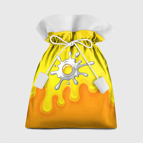 Подарочный 3D мешок с принтом яичница глазунья в Екатеринбурге, 100% полиэстер | Размер: 29*39 см | глазунья | еда | желток | завтрак | яичница
