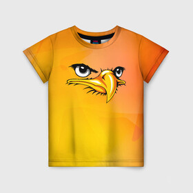 Детская футболка 3D с принтом Орёл 3d в Екатеринбурге, 100% гипоаллергенный полиэфир | прямой крой, круглый вырез горловины, длина до линии бедер, чуть спущенное плечо, ткань немного тянется | eagle | орел | орленок | орлиный взгляд | птица | птичка | хищная птица