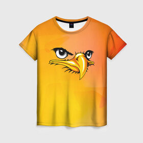 Женская футболка 3D с принтом Орёл 3d в Екатеринбурге, 100% полиэфир ( синтетическое хлопкоподобное полотно) | прямой крой, круглый вырез горловины, длина до линии бедер | eagle | орел | орленок | орлиный взгляд | птица | птичка | хищная птица