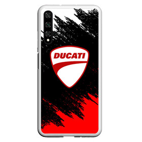 Чехол для Honor 20 с принтом DUCATI | ДУКАТИ БРЫЗГИ в Екатеринбурге, Силикон | Область печати: задняя сторона чехла, без боковых панелей | ducati | moto | motocycle | racing | sport | дукати | мото | мотоспорт | мотоцикл | рейсинг | спорт