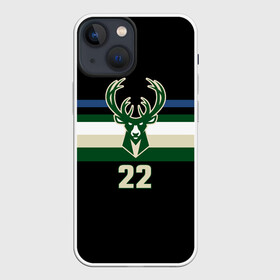 Чехол для iPhone 13 mini с принтом Milwaukee Bucks форма. Крис Миддлтон в Екатеринбурге,  |  | 22 | basketball | edition | khris | middleton | milwaukee bucks | sport | statement | бакс | баскетбол | крис | миддлтон | милуоки | спорт | форма