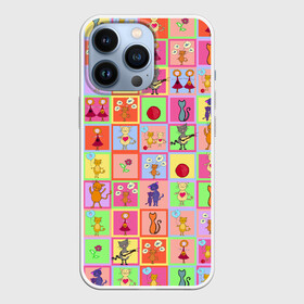 Чехол для iPhone 13 Pro с принтом Хороший день в Екатеринбурге,  |  | девочки | дружба | котики | разноцветный | рыбка | счастье | узор | цветочный | шарики