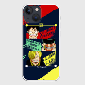 Чехол для iPhone 13 mini с принтом Луффи, Зоро и Санджи One Piece в Екатеринбурге,  |  | monkey d. luffy | one piece | vinsmoke sanji | zoro roronoa | большой куш | ван пис | винсмок санджи | вон пис | зородзюро | капитан | кок | луси | луфи | луффи | манки д. луффи | мугивара | пират | ророноа зоро | соломенная шляпа