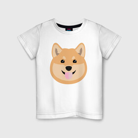Детская футболка хлопок с принтом Shiba art в Екатеринбурге, 100% хлопок | круглый вырез горловины, полуприлегающий силуэт, длина до линии бедер | Тематика изображения на принте: akita | art | dog | inu | shiba | акита | арт | ину | сиба | собака | шиба
