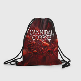 Рюкзак-мешок 3D с принтом Blood Cannibal Corpse | Труп Каннибала (Z) в Екатеринбурге, 100% полиэстер | плотность ткани — 200 г/м2, размер — 35 х 45 см; лямки — толстые шнурки, застежка на шнуровке, без карманов и подкладки | cannibal | cannibal corpse | corpse | death metal | deathgrind | алекс уэбстер | брутальный дэт метал | дэт метал | дэтграйнд | пол мазуркевич | роб барретт | труп каннибала