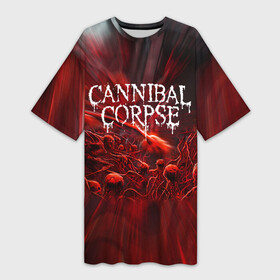 Платье-футболка 3D с принтом Blood Cannibal Corpse | Труп Каннибала (Z) в Екатеринбурге,  |  | cannibal | cannibal corpse | corpse | death metal | deathgrind | алекс уэбстер | брутальный дэт метал | дэт метал | дэтграйнд | пол мазуркевич | роб барретт | труп каннибала