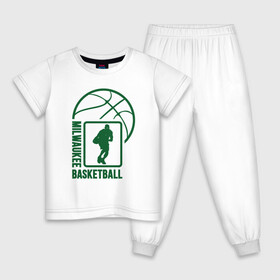 Детская пижама хлопок с принтом Milwaukee Basketball в Екатеринбурге, 100% хлопок |  брюки и футболка прямого кроя, без карманов, на брюках мягкая резинка на поясе и по низу штанин
 | basketball | bucks | giannis | milwaukee | mvp | nba | ntetokounmpo | sport | streetball | адетокумбо | бакс | баскетбол | игра | милуоки | мяч | нба | олень | спорт | стритбол | тренер | чемпион | янис